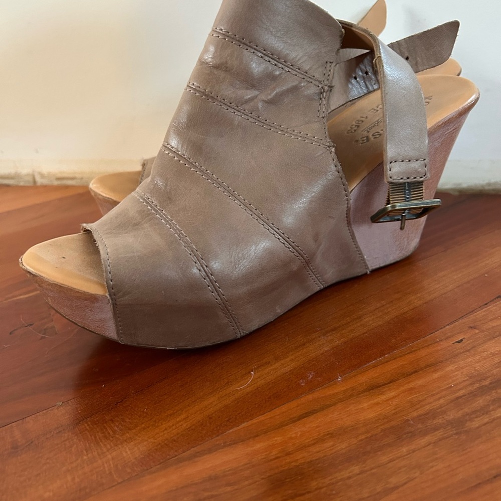 Kork Ease Taupe Wedge Sandals